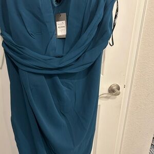 City Chic Teal Asymmetrical Dress